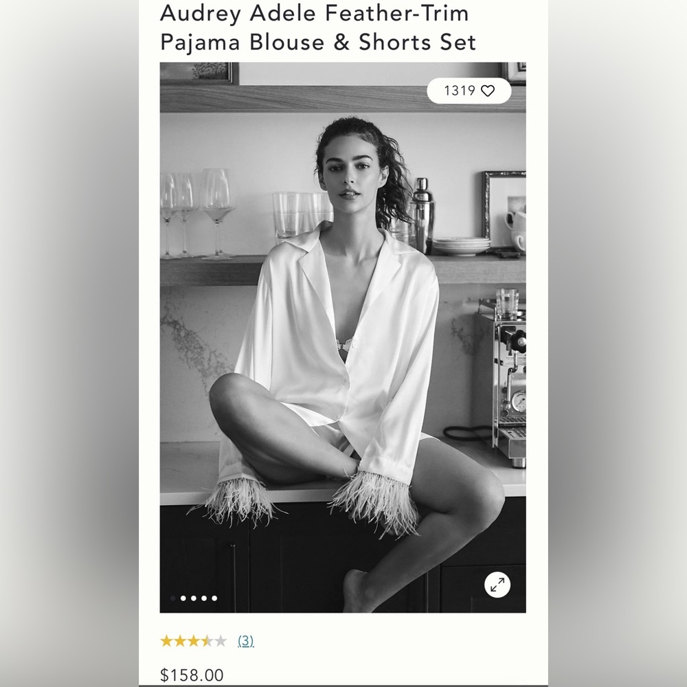Audrey Adele feather pajama set from Anthropologie